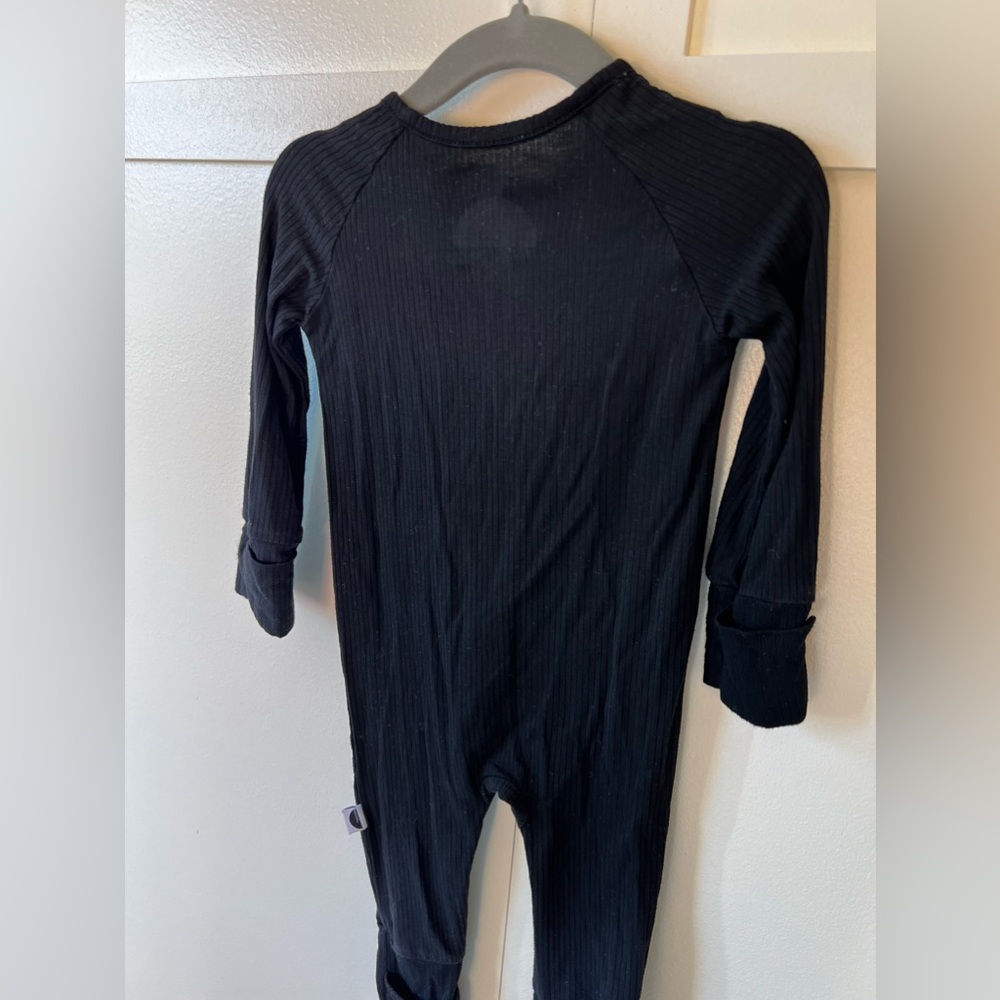 Brixton Phoenix Baby Black Ribbed Bamboo‎ Zipper Romper Size 6-12 Months - Picture 13 of 14